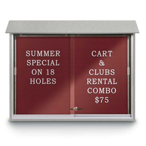 Indoor Enclosed Combo Board, 42"x32", Bronze Frame/Burgundy & Cloud